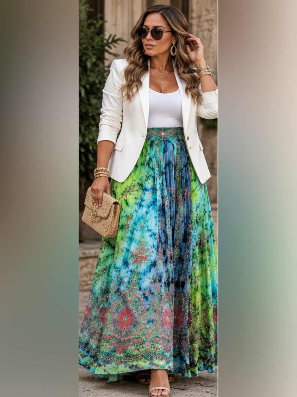 🇮🇳 Made-in-India Embroidered Bohemian Maxi Skirt
